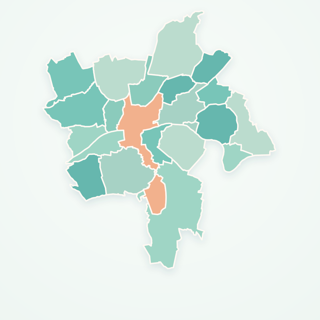 Carte des communes desservies par Absoria